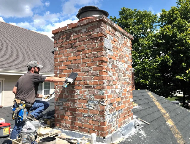 Completed chimney rebuild by Duxbury Chimney Sweep in Duxbury, MA