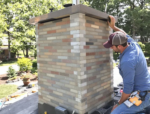 Duxbury Chimney Sweep completing a modern chimney remodel in Duxbury, MA