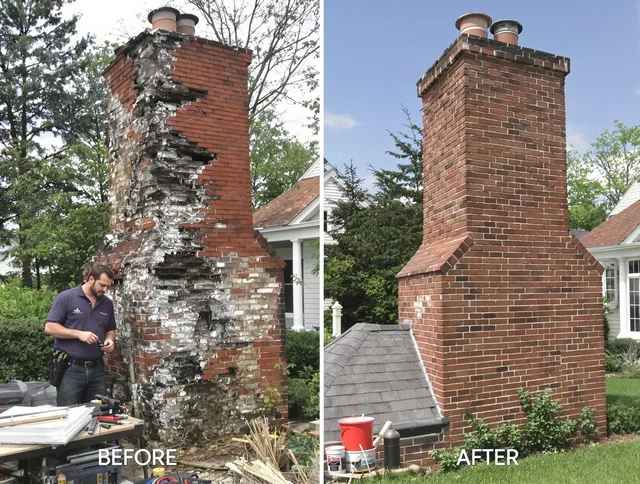 Duxbury Chimney Sweep performing a full chimney restoration in Duxbury, MA