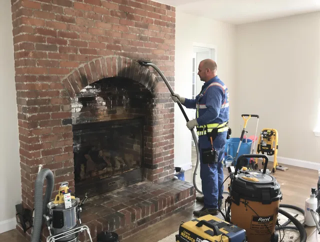 Duxbury Chimney Sweep expert performing detailed chimney sweep in Duxbury, MA