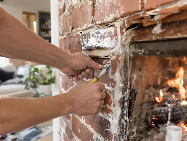 Routine fireplace repair by Duxbury Chimney Sweep in Duxbury, MA