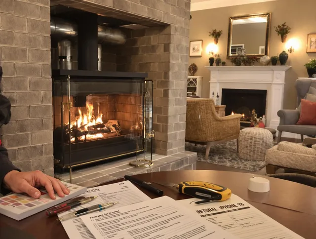 Duxbury Chimney Sweep verifying fireplace safety measures in Duxbury, MA