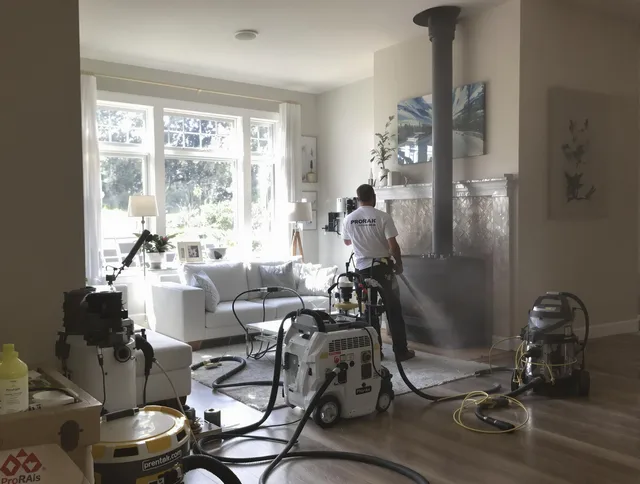 Soot removal service by Duxbury Chimney Sweep for a fireplace in Duxbury, MA
